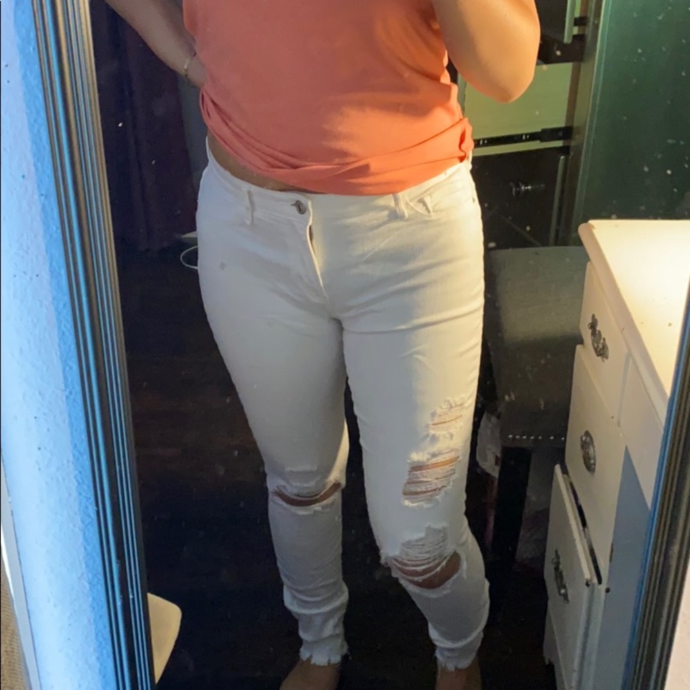 Abercrombie white Skinny jeans